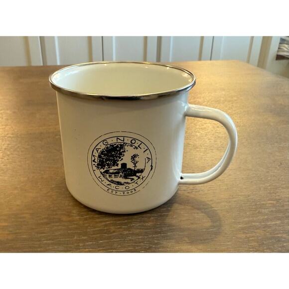 MAGNOLIA Waco, Texas Porcelain Enamel Coffee Cup Mug - Picture 2 of 5